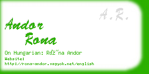 andor rona business card